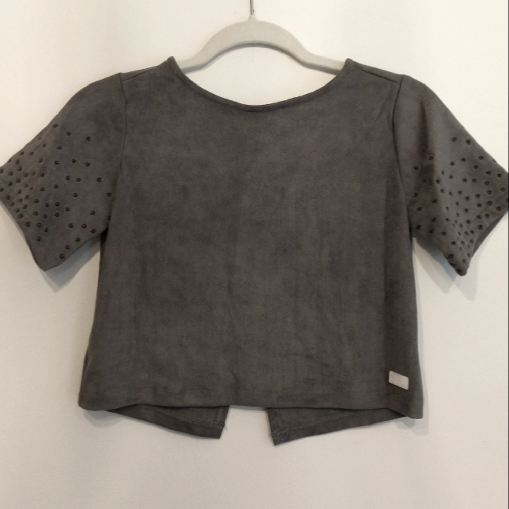 7 for all mankind girl's big elbow bell sleeve tee, sz S